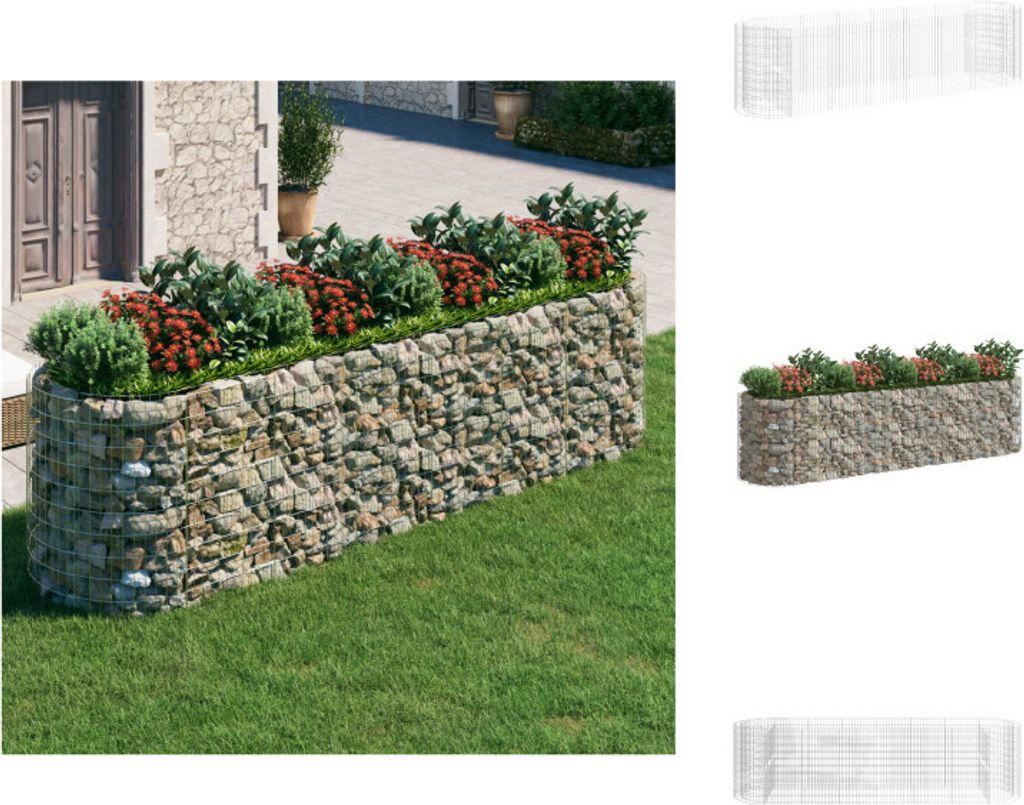 vidaXL Gabionen-Hochbeet Verzinktes Eisen 400x100x100 cm - Blumentöpfe & Pflanzgefäße