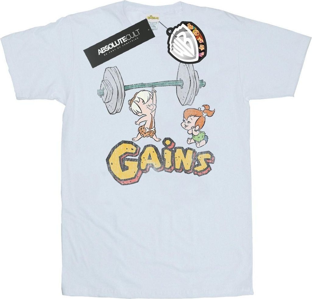 The Flintstones - "Gains" T-Shirt für Herren BI25049 (3XL) (Weiß)