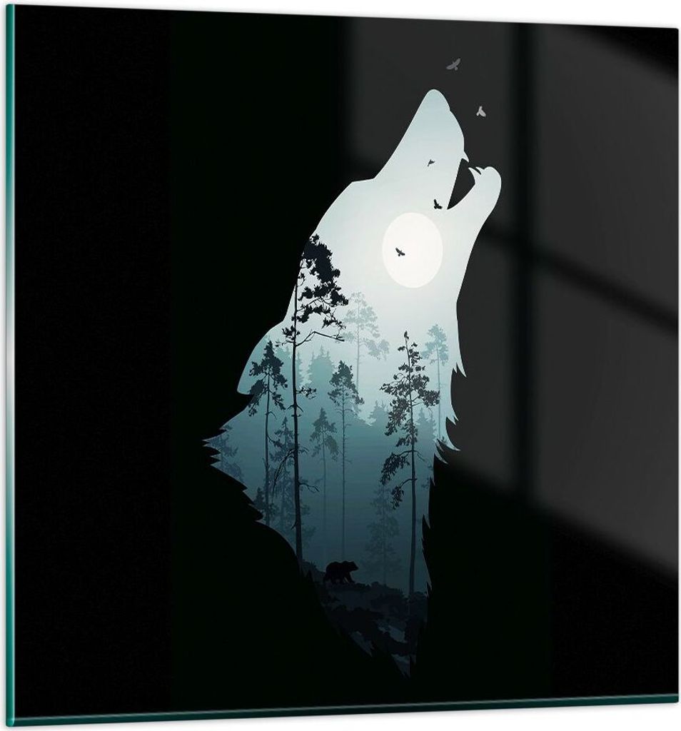 Bilder auf glas - Berge Höhle Park - 70x70cm - Glasbilder - Wandbilder - Kunstdruck - zum Aufhängen bereit - Wanddekoration aus Glas - Glas Bilde...