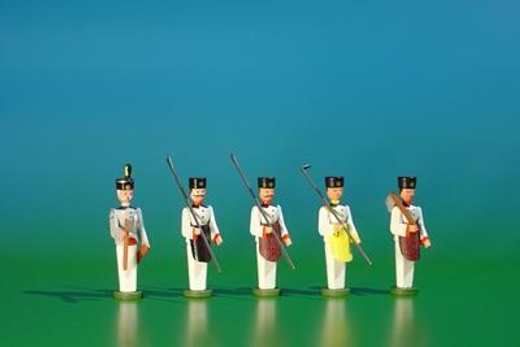 Miniaturfiguren Bergmannszug Hüttenarbeiter bunt 5tlg. Höhe 5,5cm NEU
