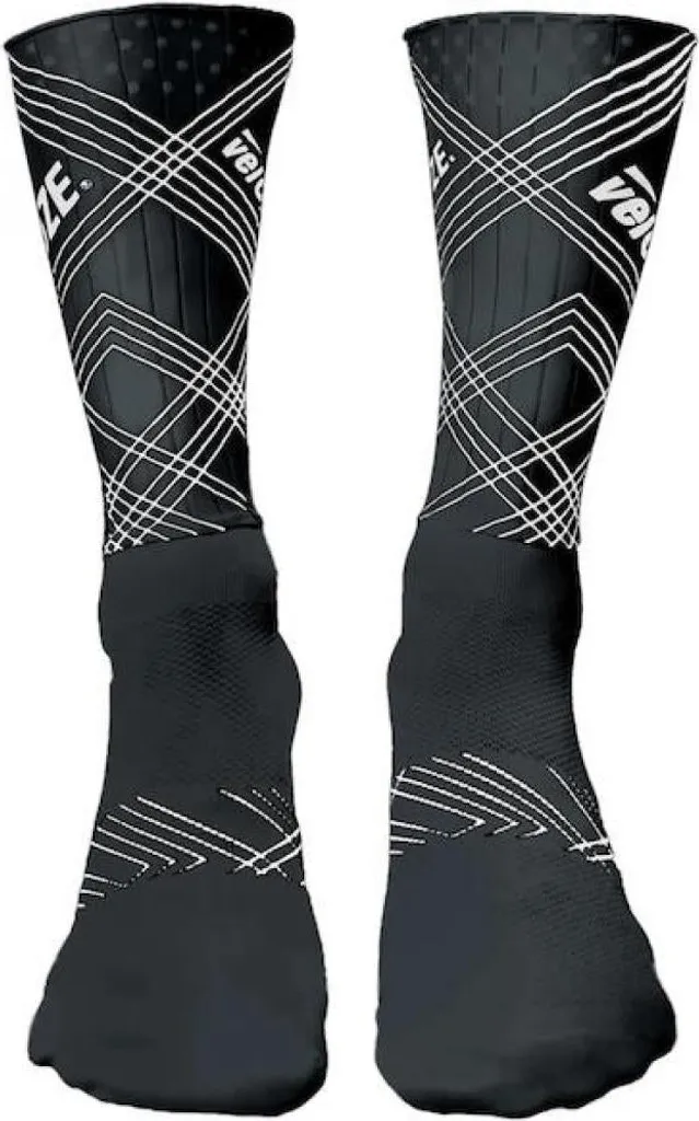 Chaussettes cyclistes anti-traînée Mcg Aero S noires anti-glisse