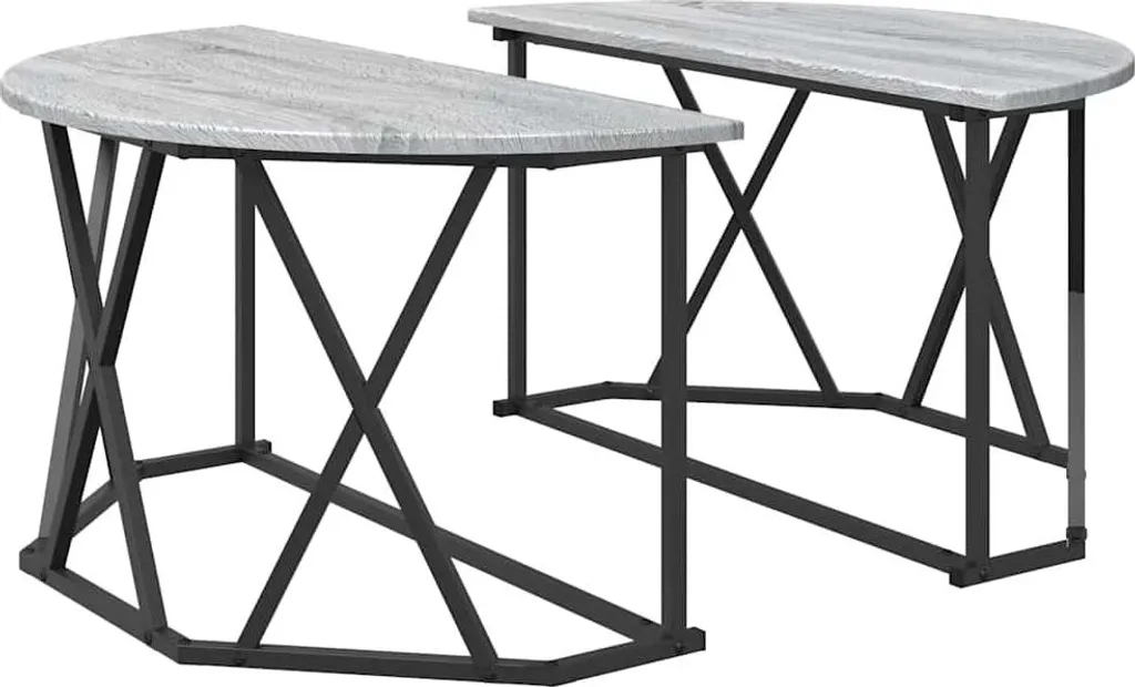 Tavolino Salotto SYFAX 80x80x42 Acciaio e Legno - Stile Industrial