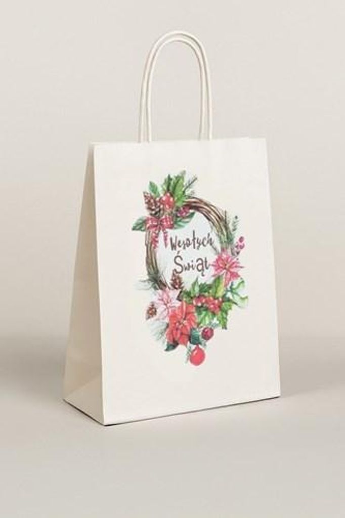 Torba Świąteczna Papierowa Wianek 240x100x340 Zdjęcie produktu 