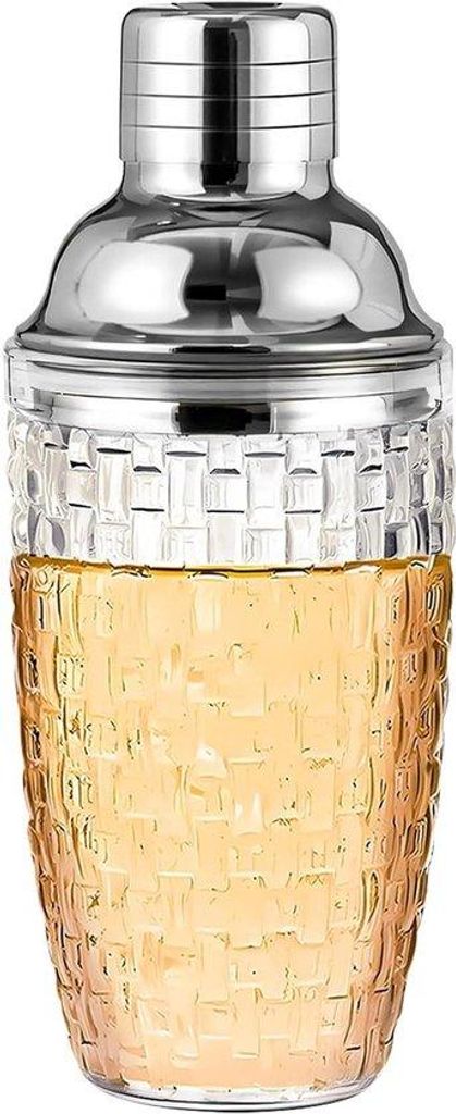 Edelstahl Cocktailshaker mit Filterfunktion silber