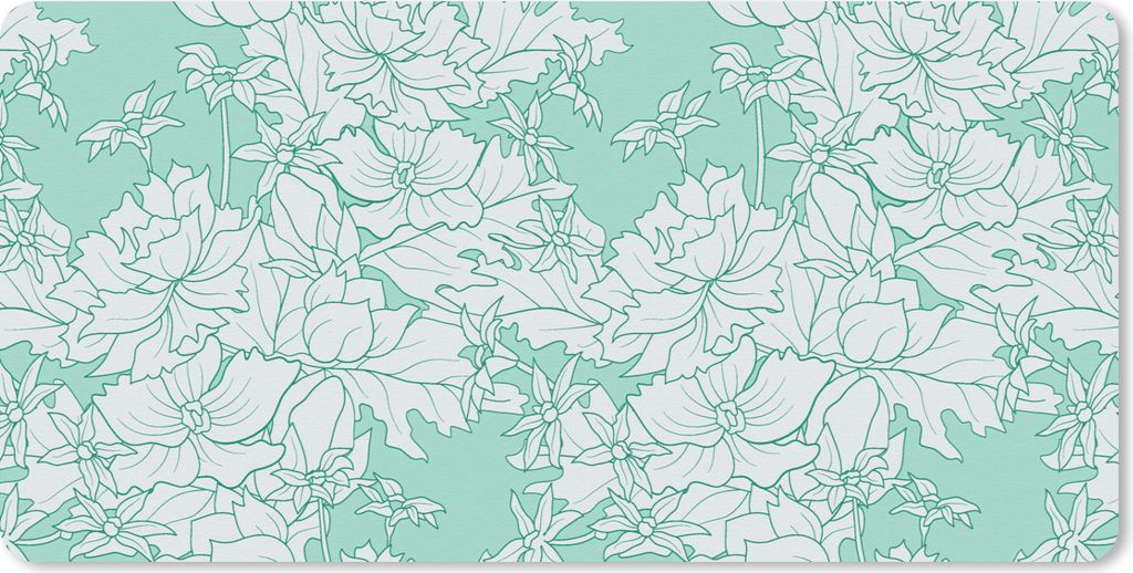 MuchoWow Schreibtischunterlage Muster - Vintage - Blumen 80x40 cm - XXL Mauspad - Gaming Mauspad
