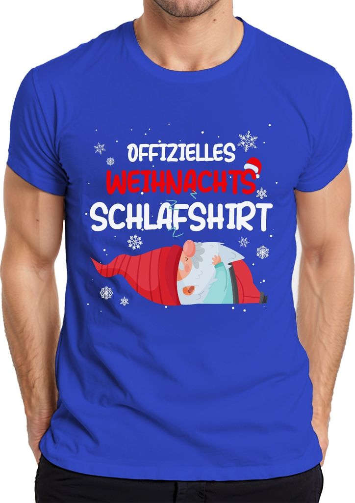 Offizielles Weihnachts-Schlafshirt Gnom Wichtel - Weihnachten Xmas Christmas Herren T-Shirt, Blau, S