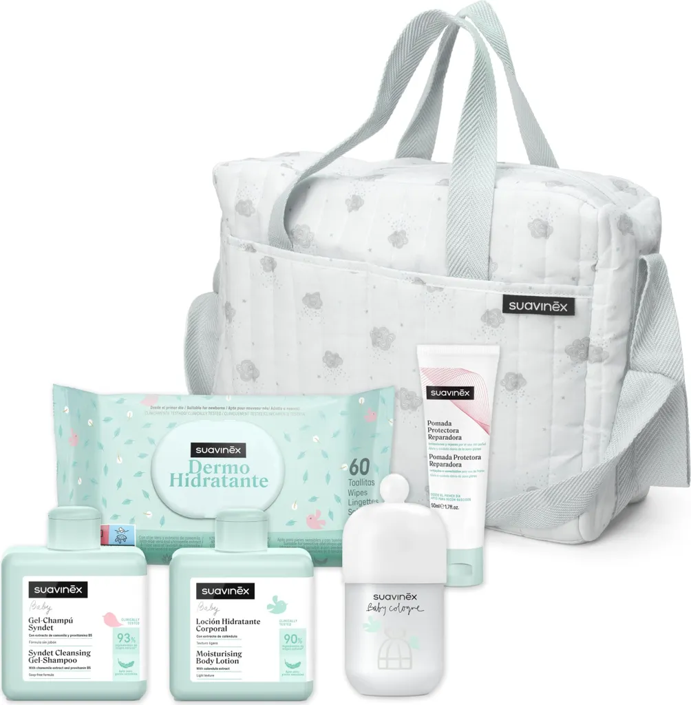 Suavinex Bolso Cosmetica Bebe Mint Set 6 Pcs : Trousse de Soin Complète