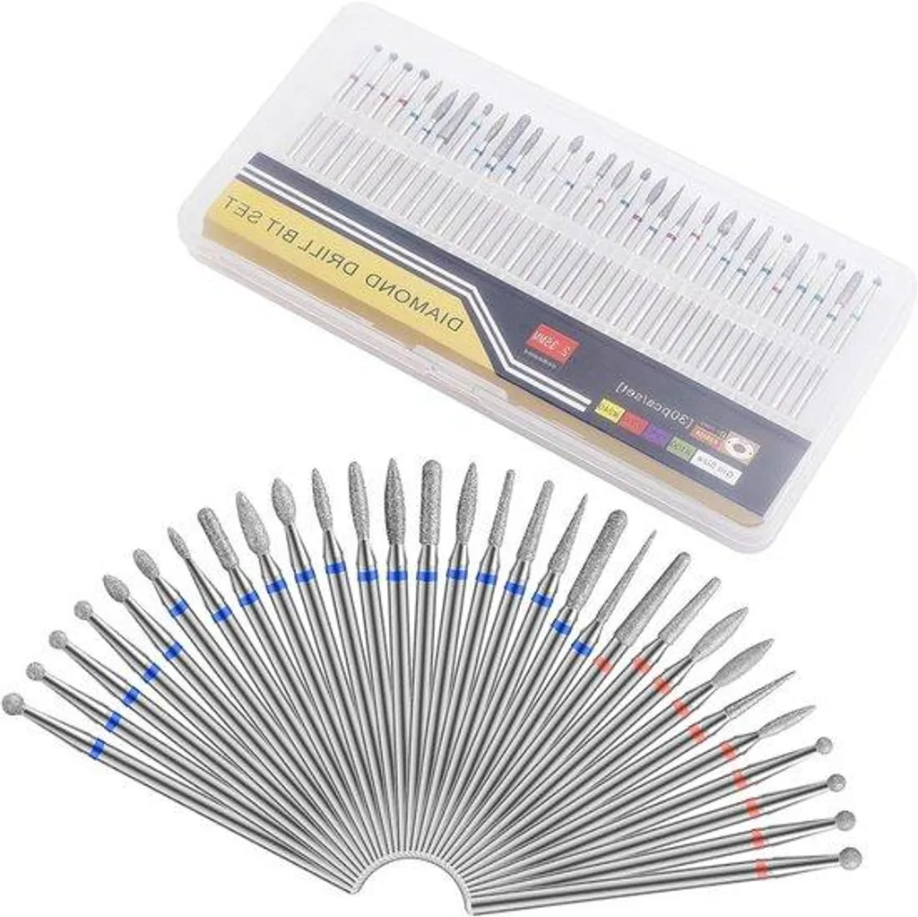Embouts de ponceuse pour ongles kit de 30 forets manucure diamant
