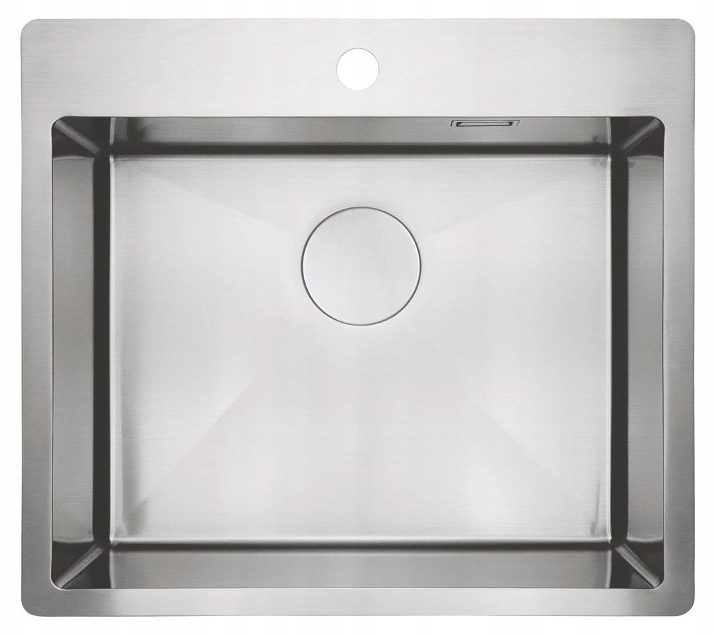 Edelstahl Einbauspüle 55 x 50,5 cm, gebürstet, 1 Becken, Produktbild 