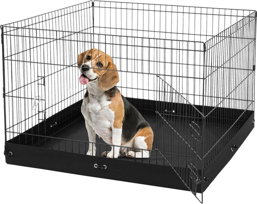 Hundespielplatz 4-teiliger faltbarer Metall-Hundespielplatz mit Bodenpolster 36 Zoll