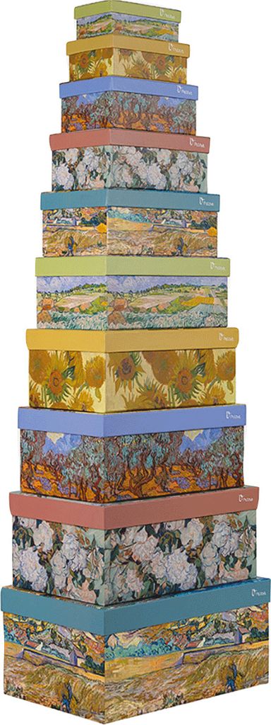 Geschenkboxen Vincent van Gogh, 10er-Set. Produktbild 