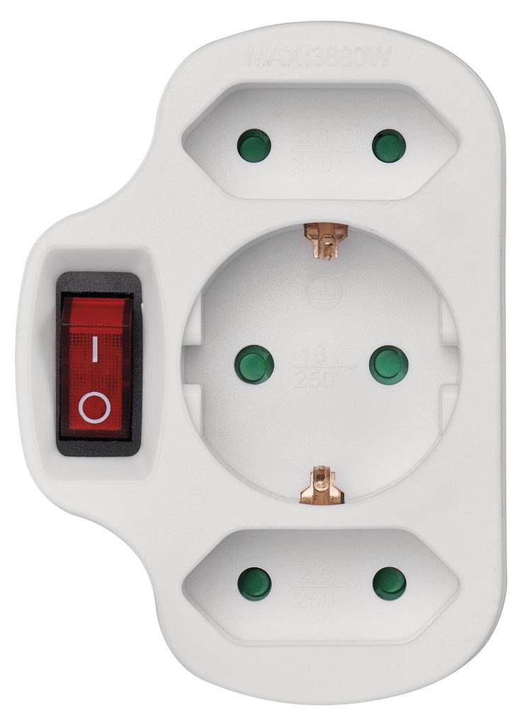 EMOS P00282 Mehrfachsteckdose, 3-fach Steckdosenadapter mit Produktbild 
