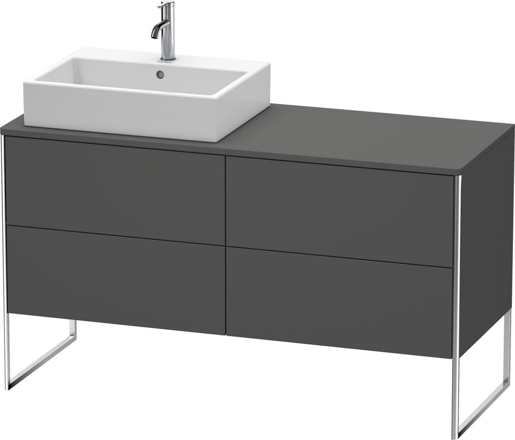 Duravit XSquare Konsolenwaschtischunterbau freistehend, 4 Auszüge, Becken links, 1400x778x548mm, XS4923L4949