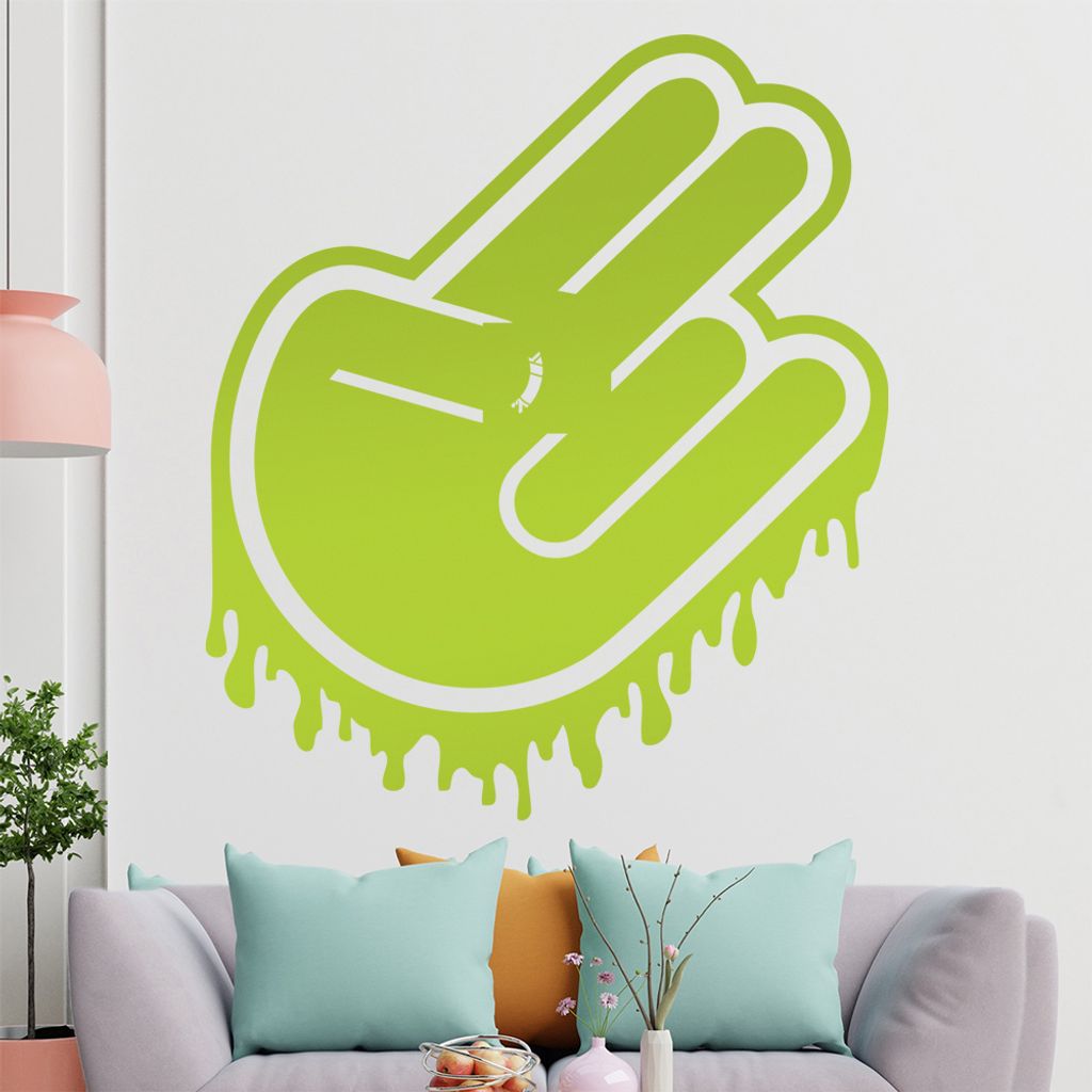 KIWISTAR Shocker Hand - Gruß Freunde Wandtattoo in 6 Größen - Wandaufkleber Wall Sticker - Dekoration, Küche, Wohnzimmer, Schlafzimmer, Badezimmer