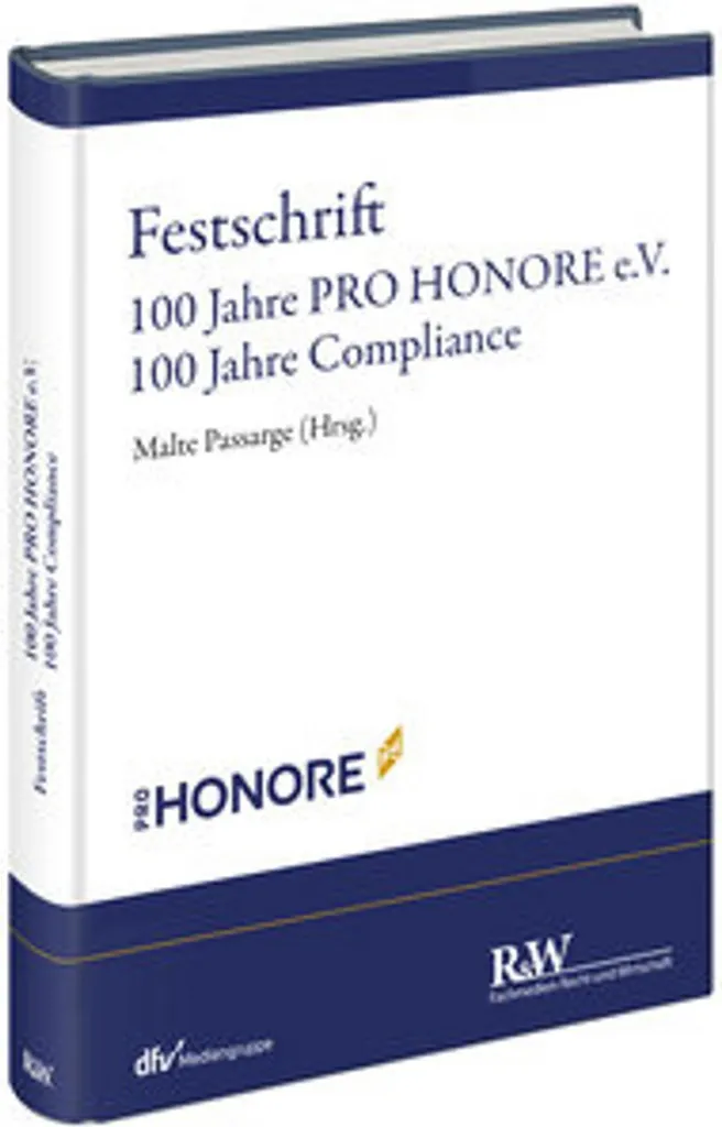 Brochure commémorative 100 ans PRO HONORE e.V. - Édition Conformité