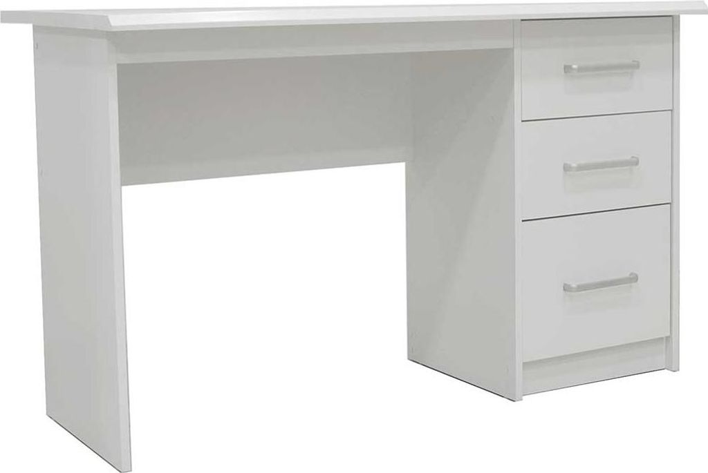 Bureau Mateo 121x60x75cm avec trois tiroirs - blanc Image du produit 
