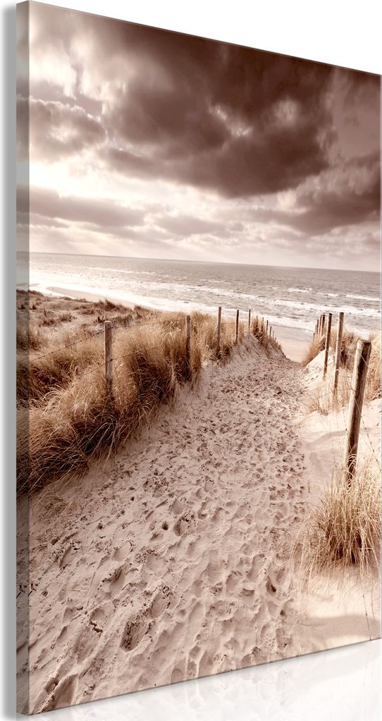 Modernes Wandbild Meer Strand 80x120 - 1 Teile Bilder Fotografie auf Vlies Leinwand Foto Bild Dekoration Wand Bilder Kunstdruck Natur Landschaft c-...