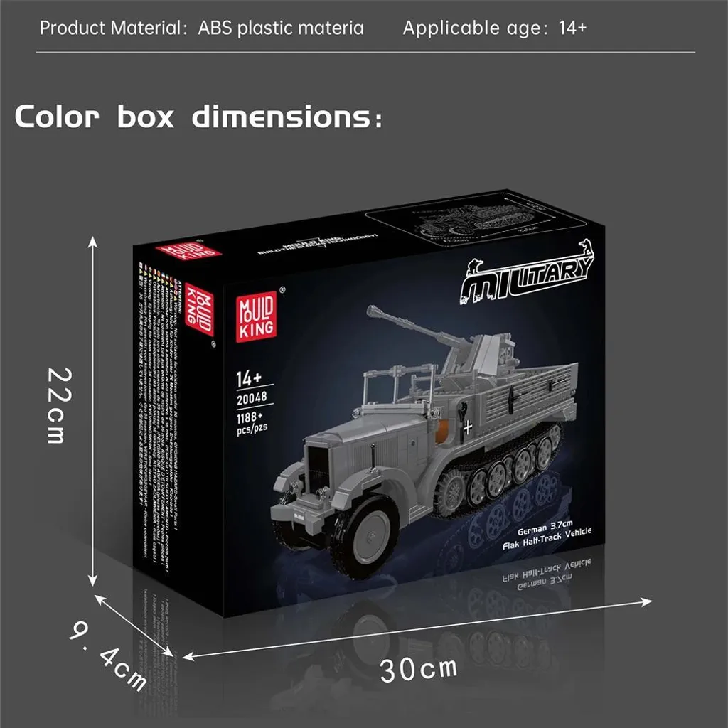 Kit de construction de véhicule militaire télécommandé de 1188 pièces