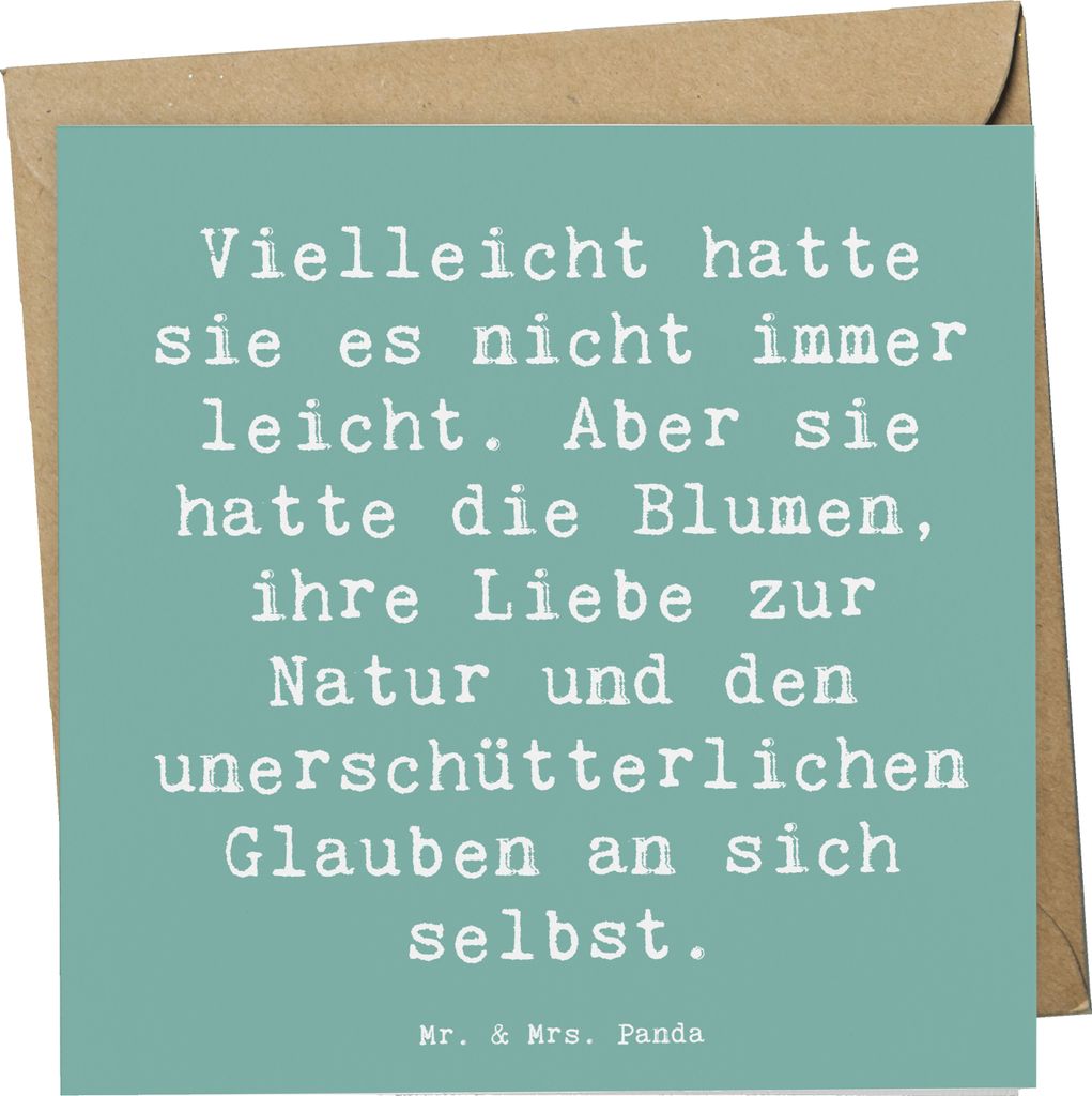 Mr. & Mrs. Panda Glückwunschkarte Spruch Hoffnung und Liebe - Meeresbrise - Geschenk, Mut, Zitat, anlasskarte, Grußkarte, Ermutigung, Klappkarte,...