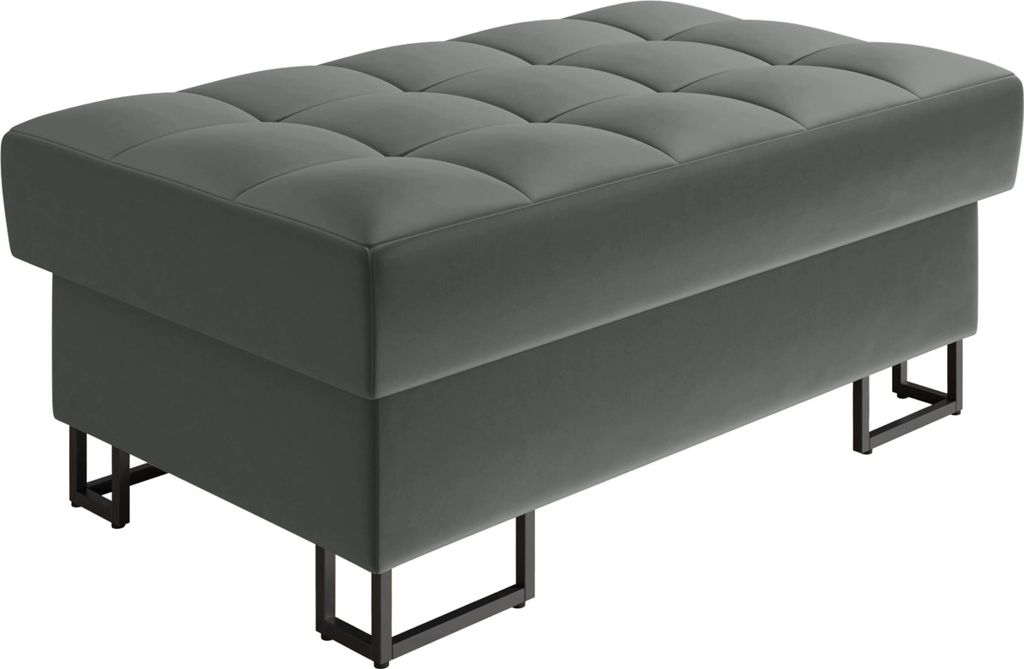 MIRJAN24 Sitzhocker Laris, Polsterhocker vom Hersteller, Stilvoll Hocker mit Metallfüße (Farbe: Magic Velvet 2217)