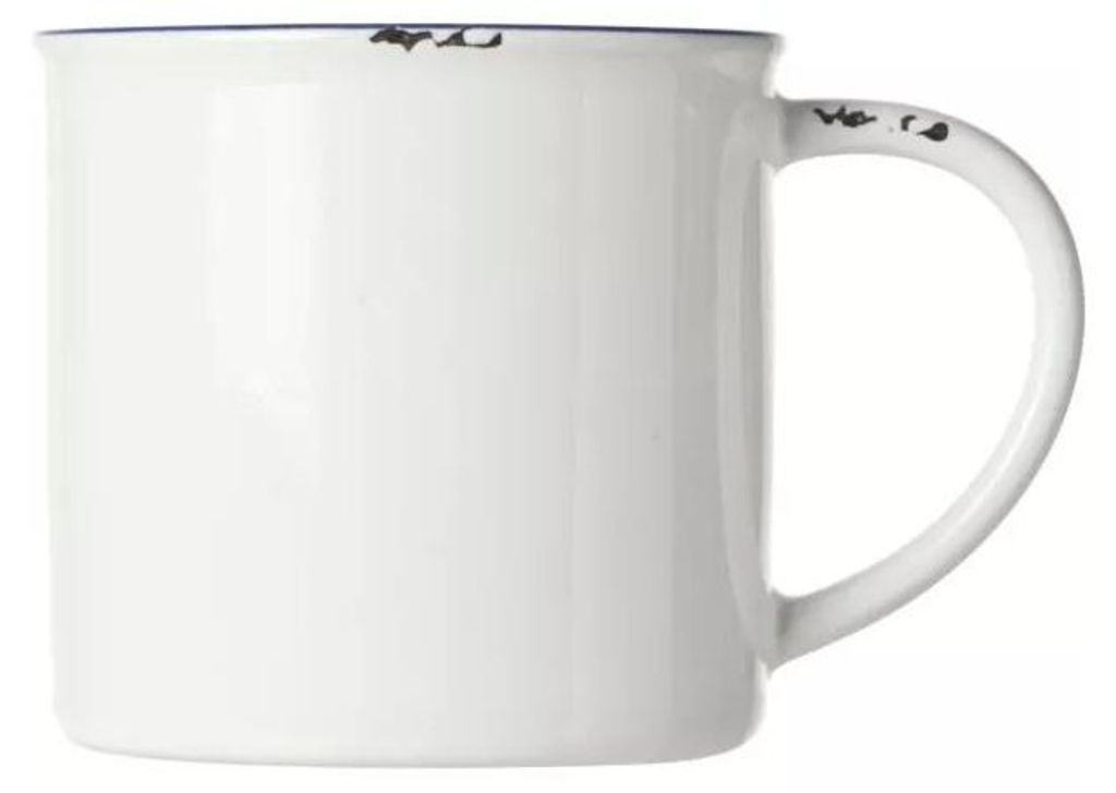 Kubek Antoinette z uchwytem, kamionka, niebieski brzeg, Zdjęcie produktu 