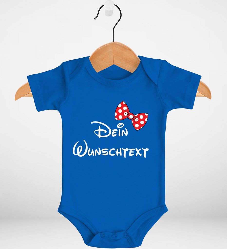 Baby Body mit Wunschtext bedrucken lassen eigene Worte eigener Text personaliert kurzarm Baumwolle SpecialMe blau 0-3 Monate