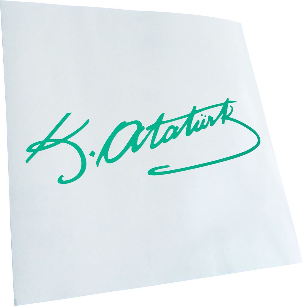 Kiwistar - Autoaufkleber - Mustafa Kemal Atatürk - Türkis - 60x20cm - Aufkleber für Auto, Laptop, Fahrrad, LKW, Motorrad mehrfarbig JDM Decal Ra...