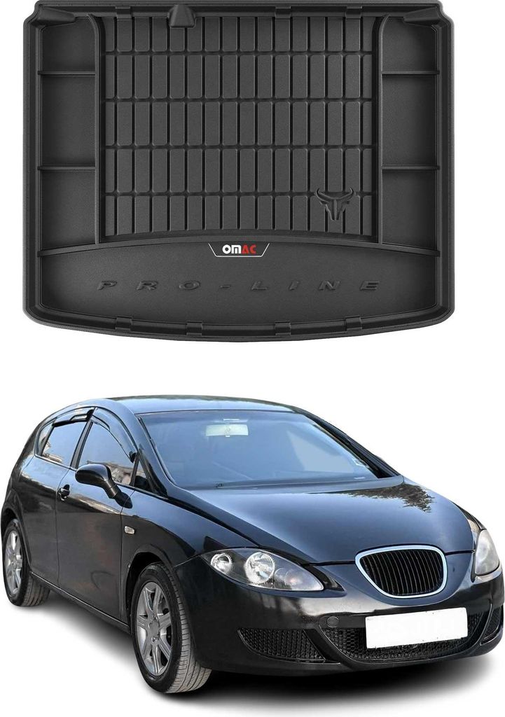 OMAC Gummi Kofferraumwanne für Seat Leon 2005-2012 TPE Laderaumwanne Schwarz