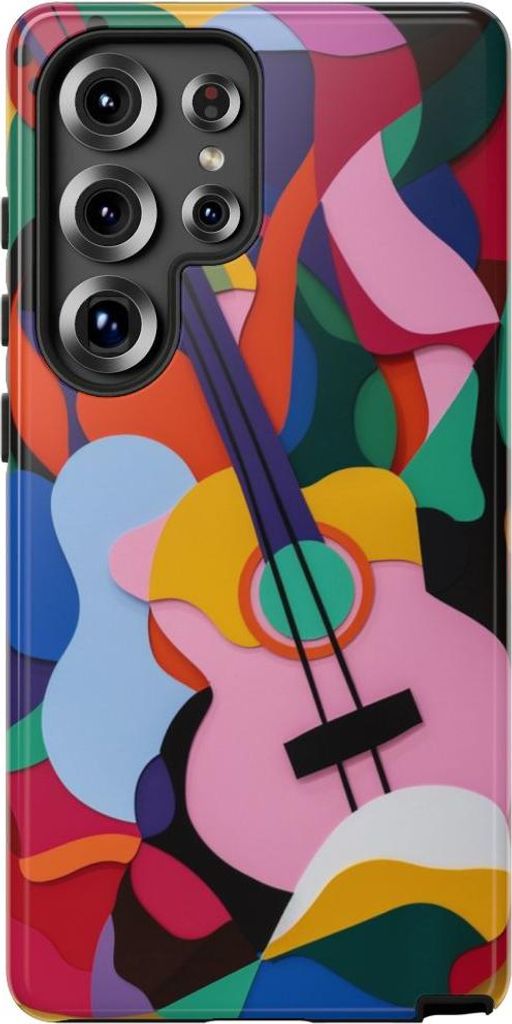 Bunte abstrakte Gitarrenkunst – Hülle Kompatibel mit Samsung Galaxy S25 Ultra