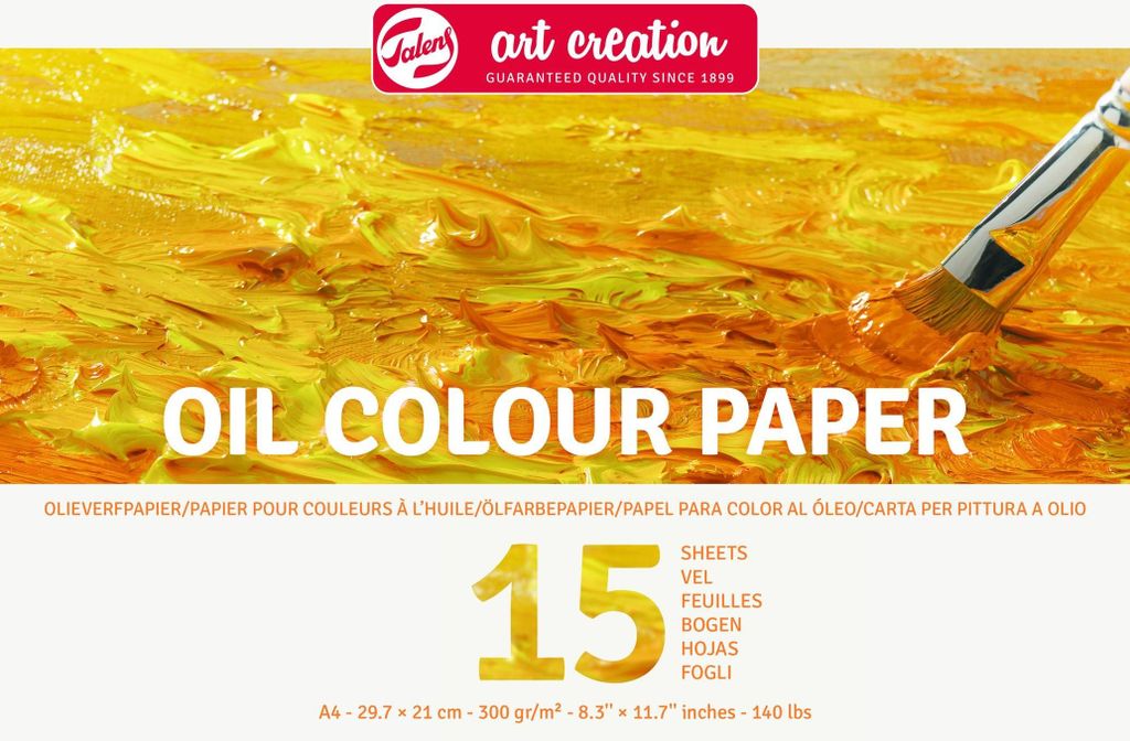 Talens Art Creation - Ölgemäldepapier Art Creation 15 weiße Blätter 300gr A4 gelb | 3 Stück