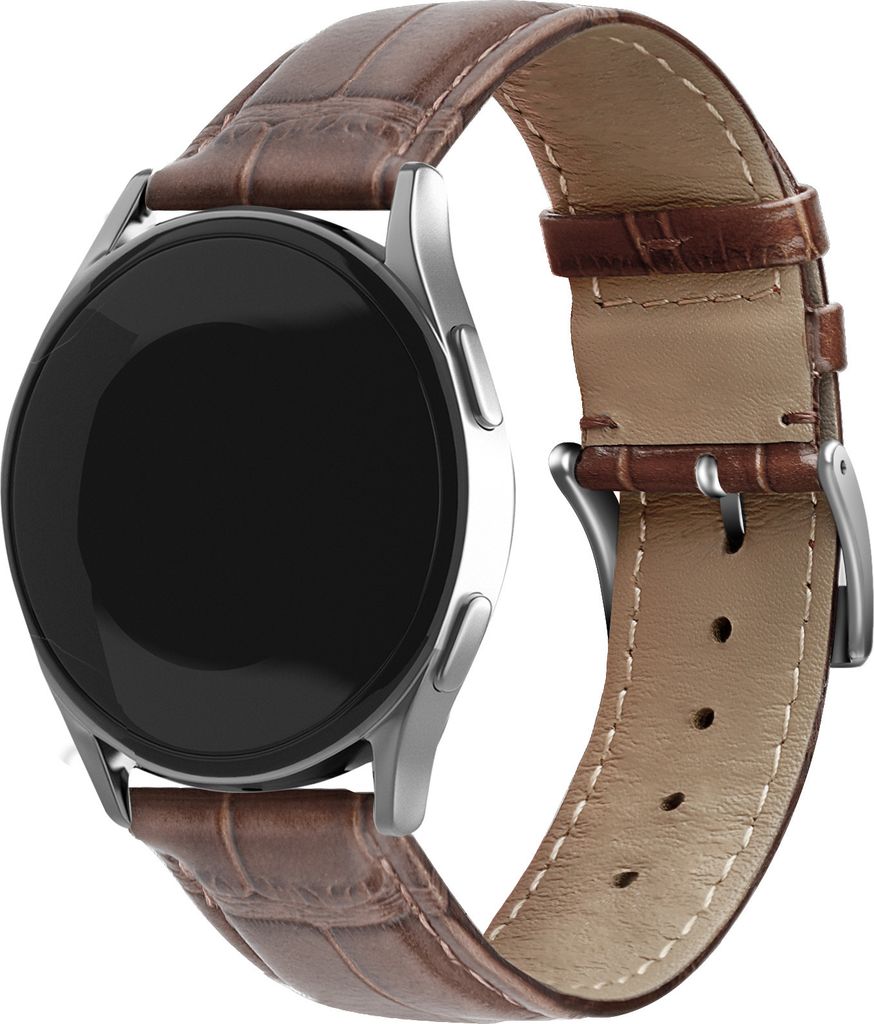 Strap-it Samsung Galaxy Watch 6 Classic 47mm Leder Armband Krokoprägung (Braun)