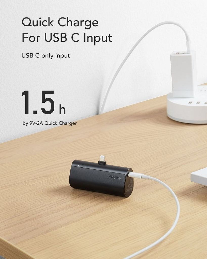 Veger, Mini Powerbank 5000mAh Lightning Power Delivery 20W, Produktbild 3