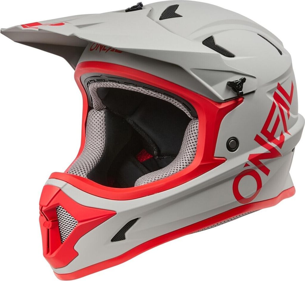 Oneal Sonus Downhill Helm, grau matt/rot, XL