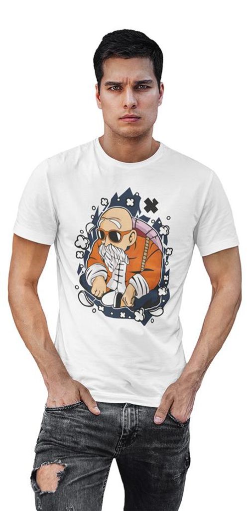 D&B Uni Polo PC00068 Master Roshi Weiß-Größe XL