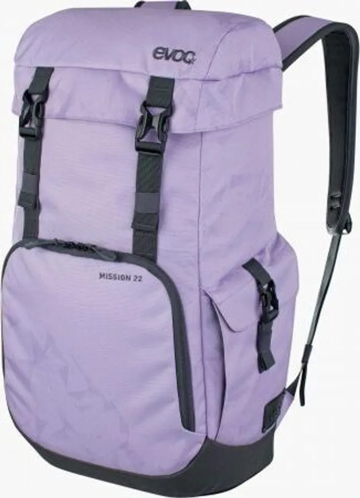 Sac à dos de ville EVOC MISSION 22L Lila avec système dorsal respirant