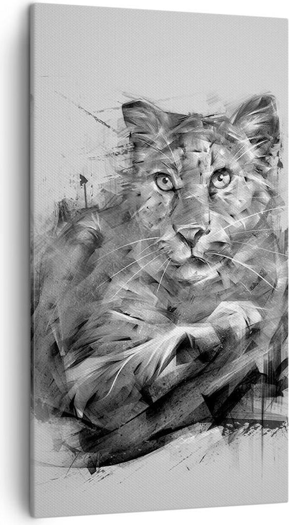Bild auf Leinwand - Leinwandbild - Tier Abstraktion - 45x80cm - Wand Bild - Wanddeko - Wandbilder - Leinwanddruck - Bilder - Kunstdruck - Wanddekor...