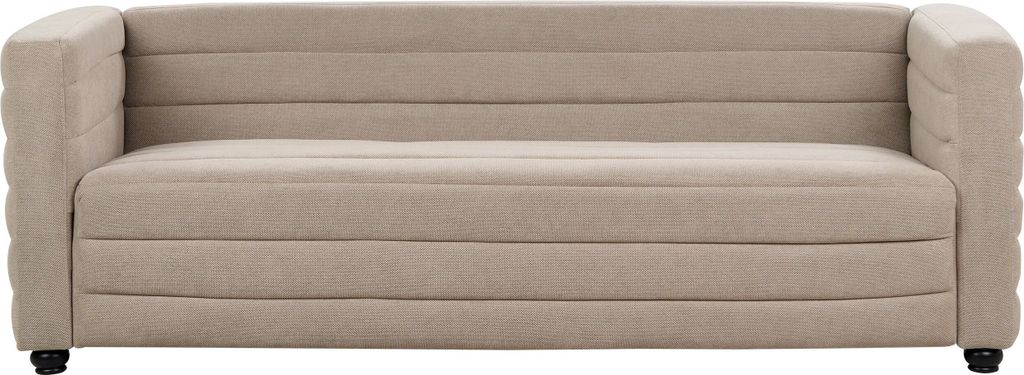 BELIANI Sofa Taupe Stoff 3-Sitzer Gepolstert mit Hohen Armlehnen für 3 Personen Modernes Design Couch Wohnzimmermöbel