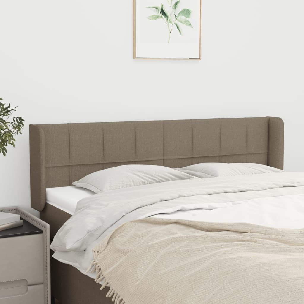 The Living Store Kopfteil mit Ohren Taupe 147x16x78/88 cm Stoff