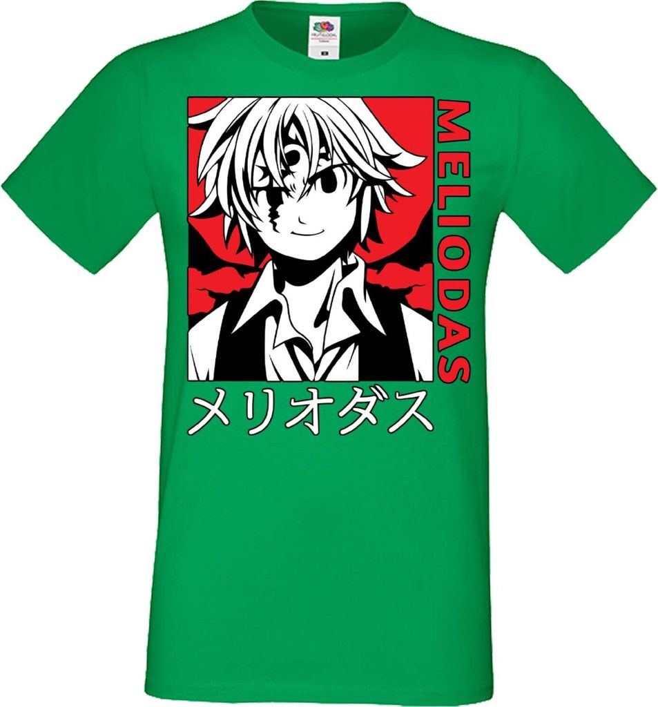 Herren T-Shirt Manga Anime The Seven Anime Deadly Manga Sins Meliodas 04 Sins Meliodas, Man L / Grün