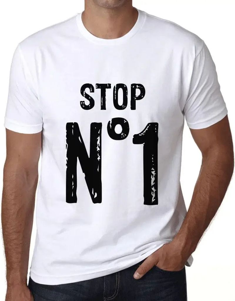 Herren Grafik T-Shirt Haltestelle Nr 1 – Stop No 1 – Öko-Verantwortlich Vintage Jahrgang Kurzarm Lustige Druck Geburtstag Geschenk Mann