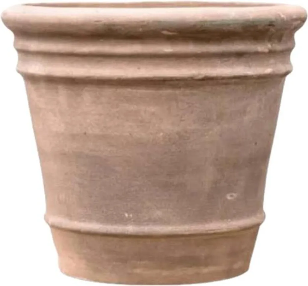 Jardinière ronde marron 33cm - Grand bac à fleurs pour salon et balcon