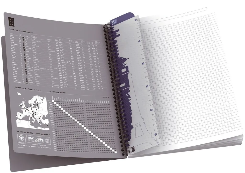 Bloc-notes B5 Oxford Essentials papier 90g quadrillé à spirale solide - 7