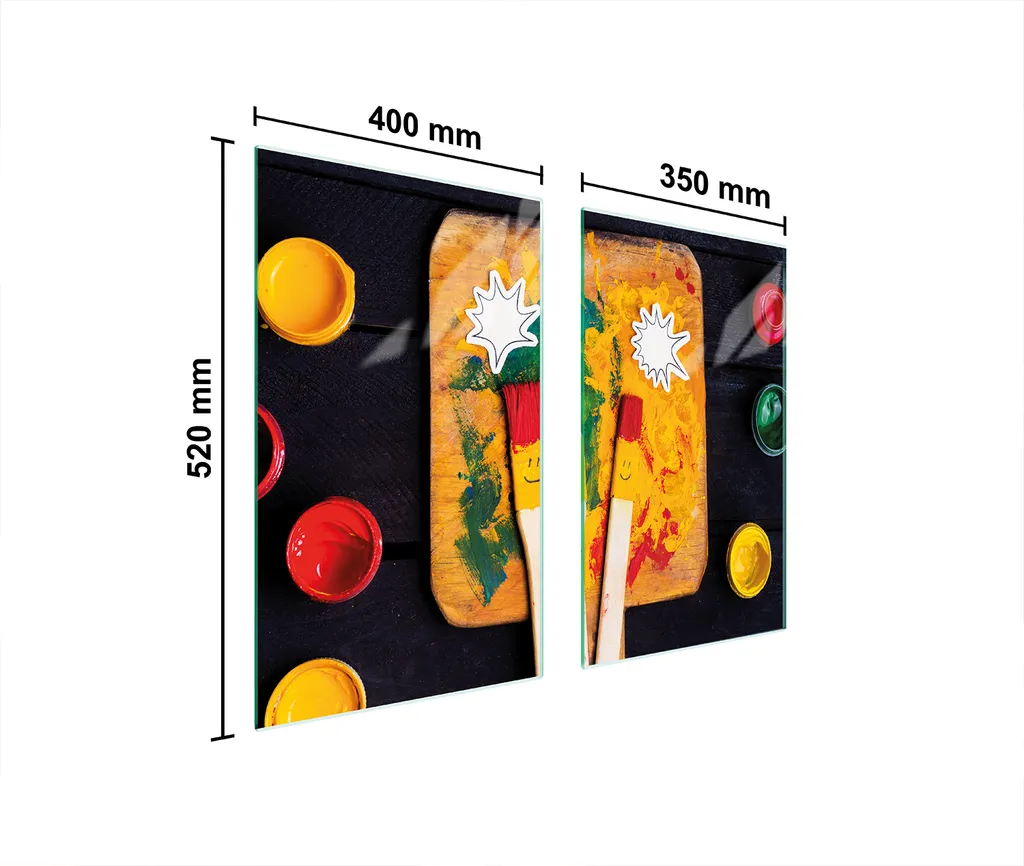 Coloray Tagliere In Vetro Temperato 40x52 Cm – Protezione Per Piano Cottura, Anti-graffio, Resistente Al Calore 200°C, Disegno Foglie