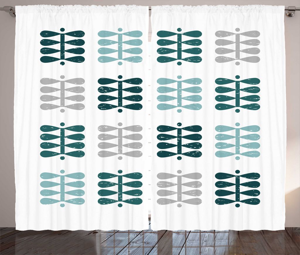 ABAKUHAUS norwegisch Rustikaler Gardine, Einfache Wiederholte Kulisse, Schlafzimmer Kräuselband Vorhang mit Schlaufen und Haken, 280 x 225 cm, Tea...