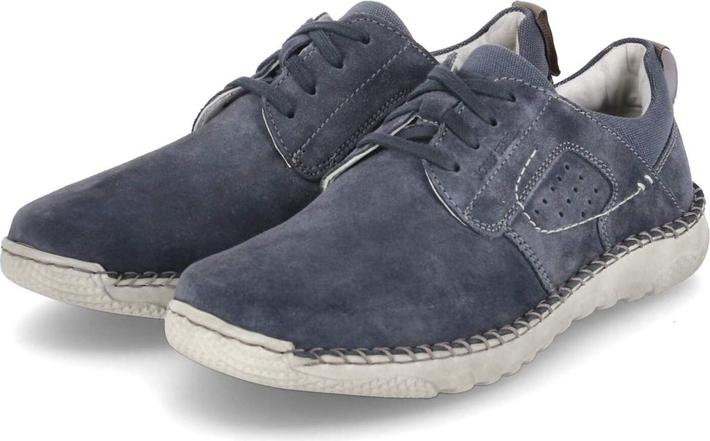Josef Seibel Herren Schnürschuhe sportliche Halbschuhe WILSON Blau Leder TextilGröße:43