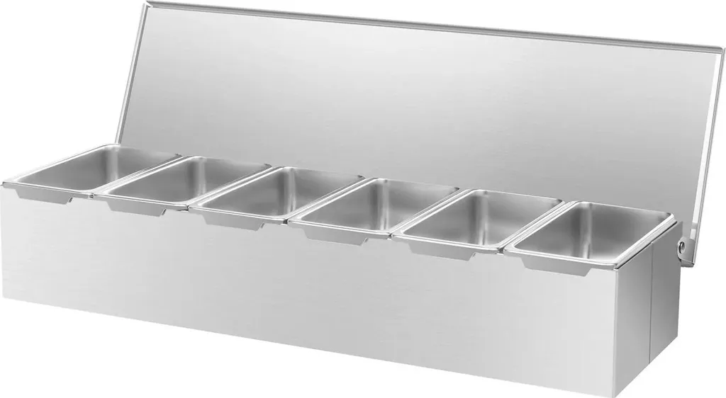 Test Portaspezie 6 Scomparti: Acciaio Alimentare e Design Salvaspazio