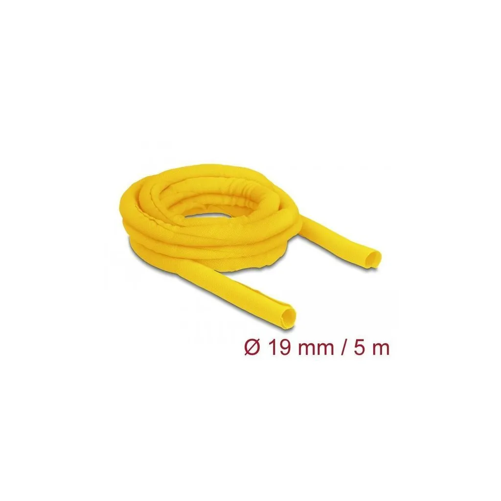 Gaine de rangement câble 19mm DELOCK Jaune pour gestion bureau et TV