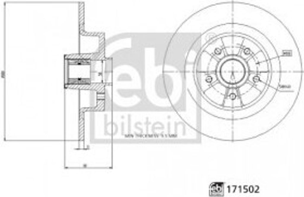 FEBI BILSTEIN 171502 - OE 82 00 266 043 Bremsscheibe für Megane II