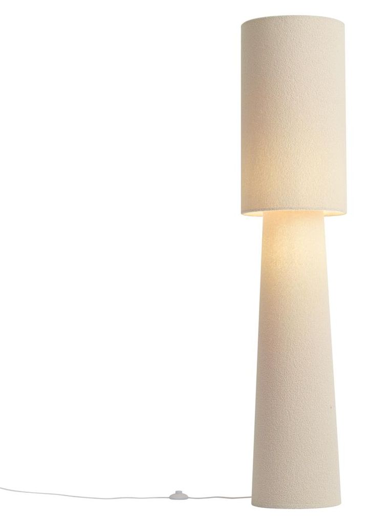 Lampa podłogowa Japandi Beżowa Tkanina Teddy 2-źródła Zdjęcie produktu 