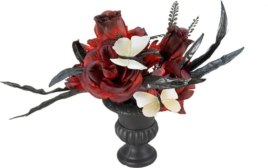 Decorazione Halloween Rose Europalms 28cm - Centrotavola per Eventi